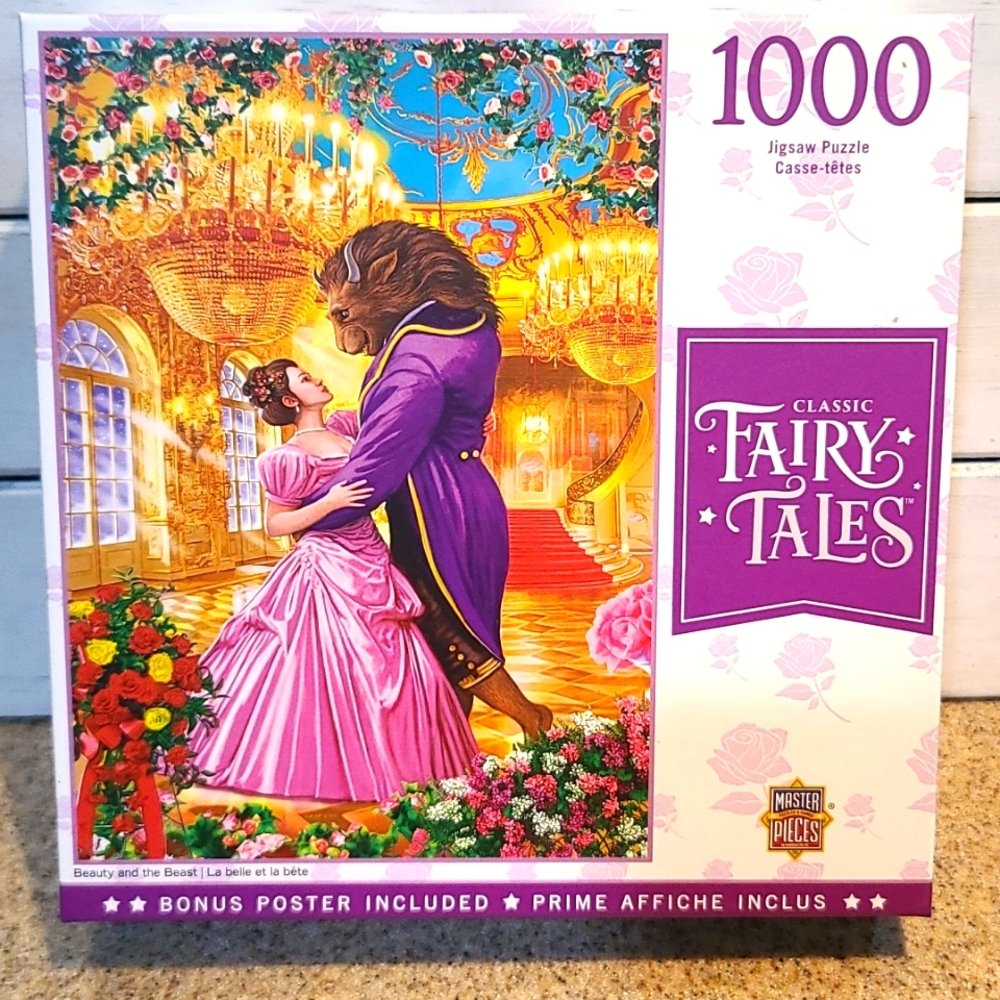 Beauty and the Beast Fairy Tales Puzzle & Poster- 1000 pieces NWT NIB